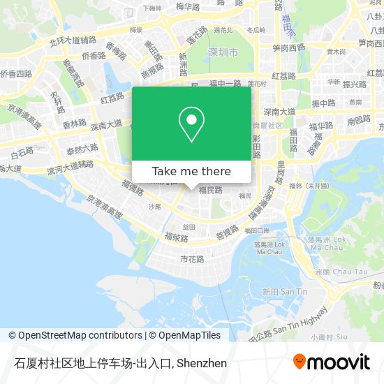 石厦村社区地上停车场-出入口 map