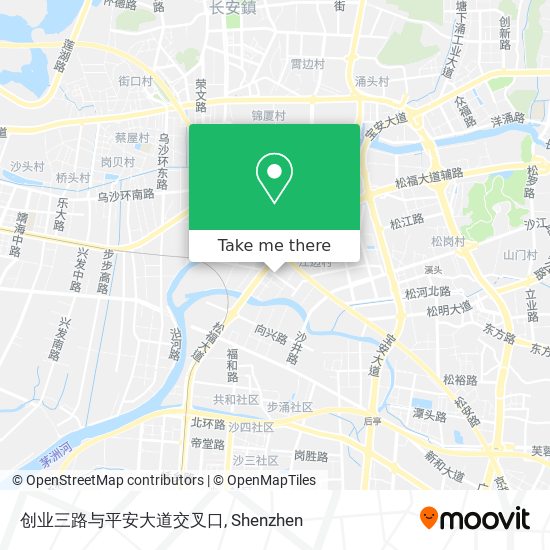 创业三路与平安大道交叉口 map