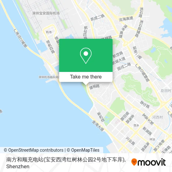 南方和顺充电站(宝安西湾红树林公园2号地下车库) map
