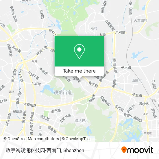 政宇鸿观澜科技园-西南门 map
