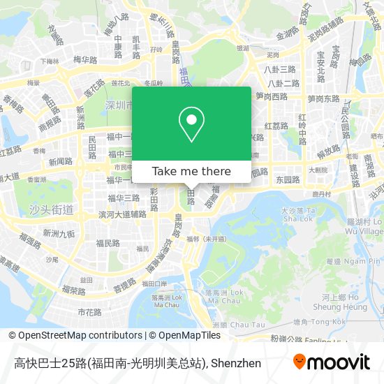 高快巴士25路(福田南-光明圳美总站) map