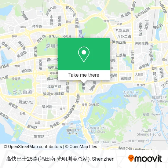 高快巴士25路(福田南-光明圳美总站) map