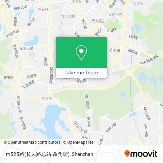 m525路(长凤路总站-象角塘) map