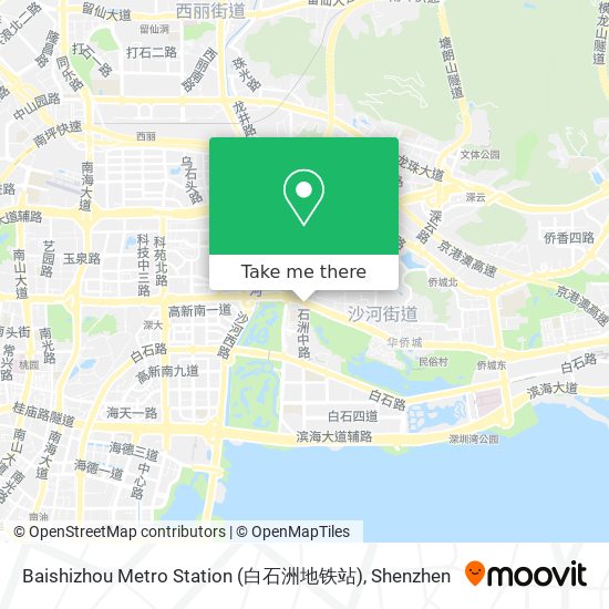 Baishizhou Metro Station (白石洲地铁站) map