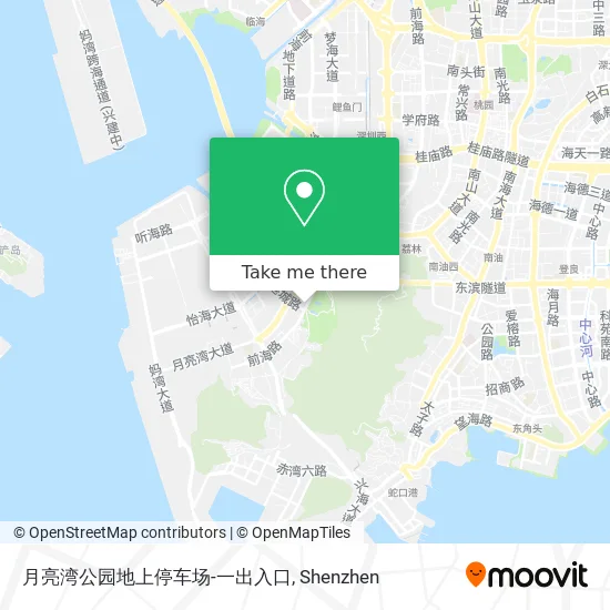 月亮湾公园地上停车场-一出入口 map