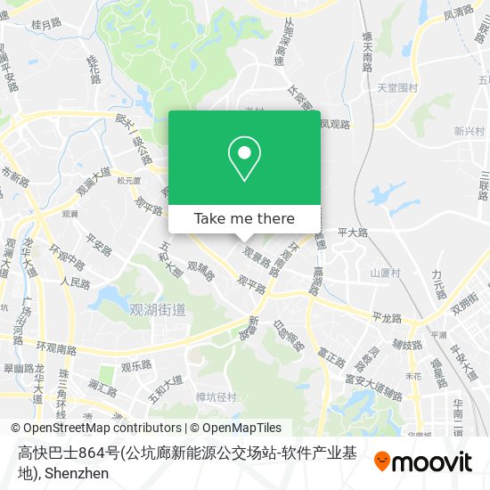 高快巴士864号(公坑廊新能源公交场站-软件产业基地) map