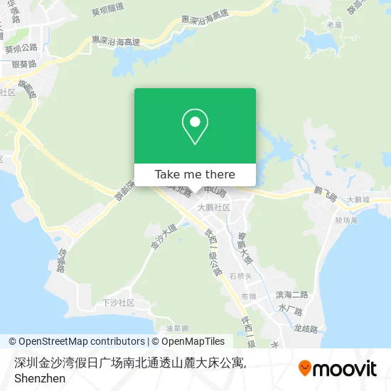 深圳金沙湾假日广场南北通透山麓大床公寓 map