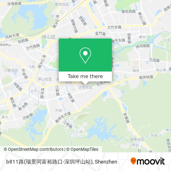 b811路(瑞景同富裕路口-深圳坪山站) map