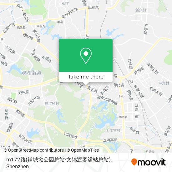 m172路(辅城坳公园总站-文锦渡客运站总站) map