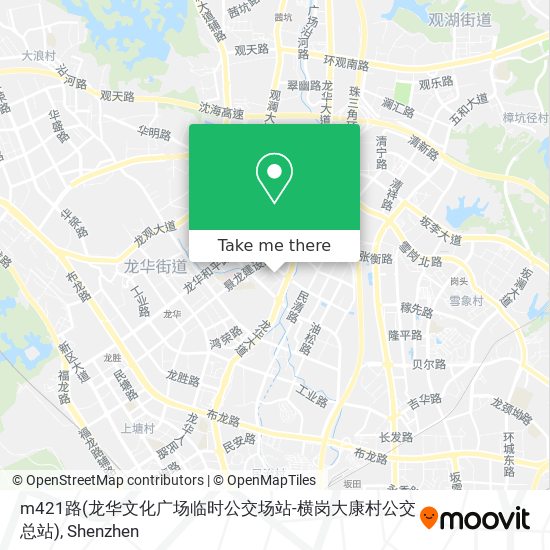 m421路(龙华文化广场临时公交场站-横岗大康村公交总站) map
