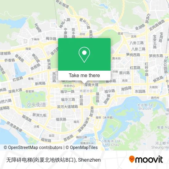 无障碍电梯(岗厦北地铁站B口) map