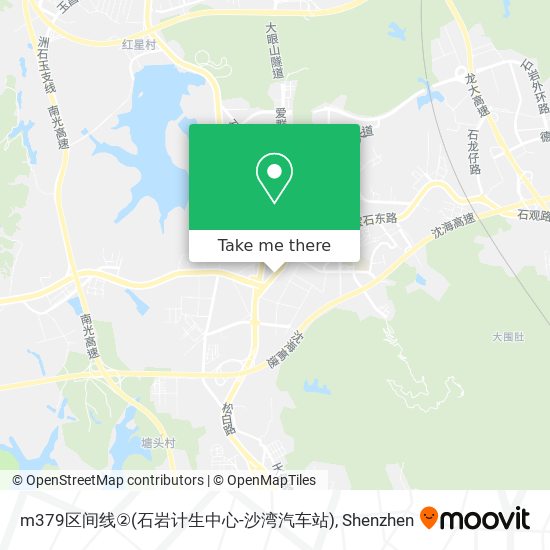 m379区间线②(石岩计生中心-沙湾汽车站) map