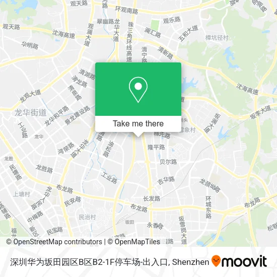 深圳华为坂田园区B区B2-1F停车场-出入口 map