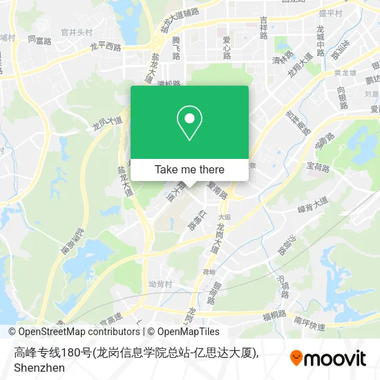 高峰专线180号(龙岗信息学院总站-亿思达大厦) map