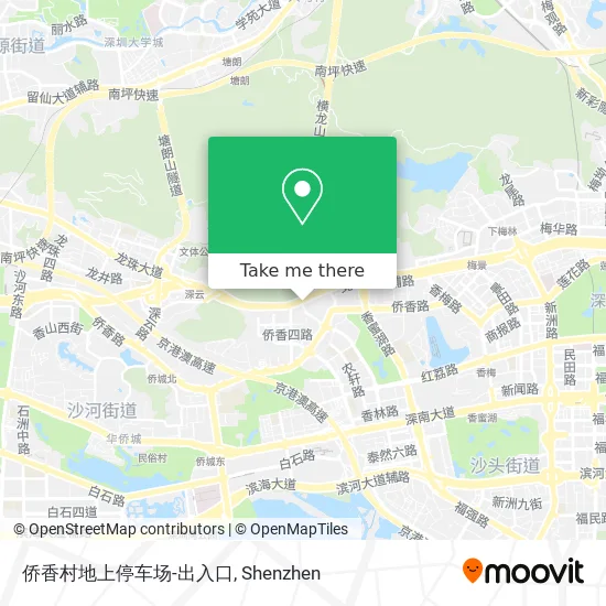 侨香村地上停车场-出入口 map