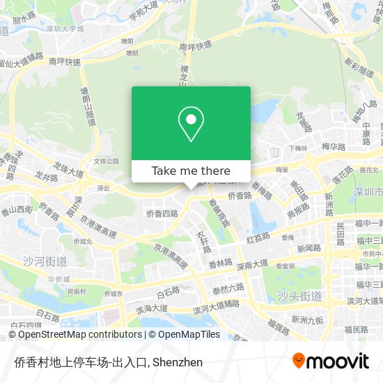 侨香村地上停车场-出入口 map