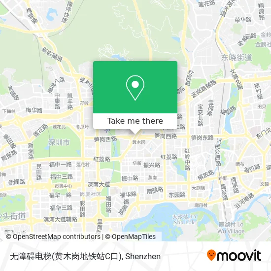 无障碍电梯(黄木岗地铁站C口) map