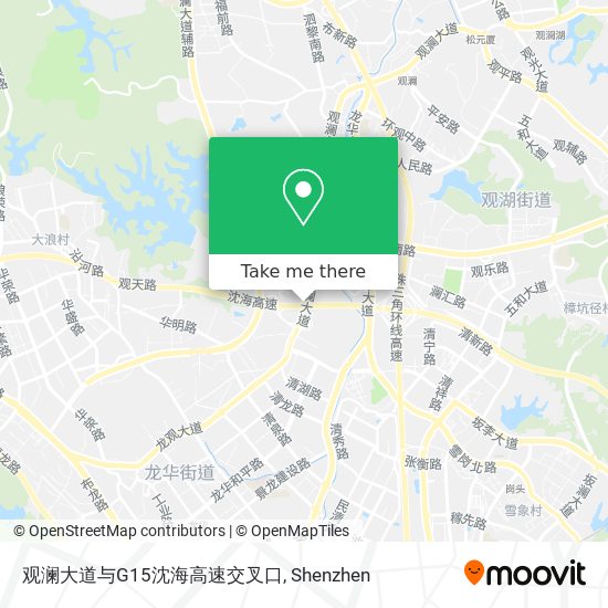 观澜大道与G15沈海高速交叉口 map