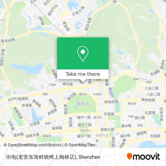 街电(老安东海鲜烧烤上梅林店) map