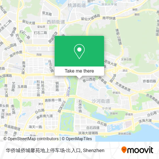 华侨城侨城馨苑地上停车场-出入口 map