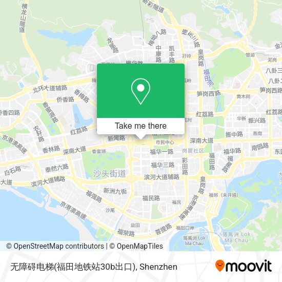 无障碍电梯(福田地铁站30b出口) map