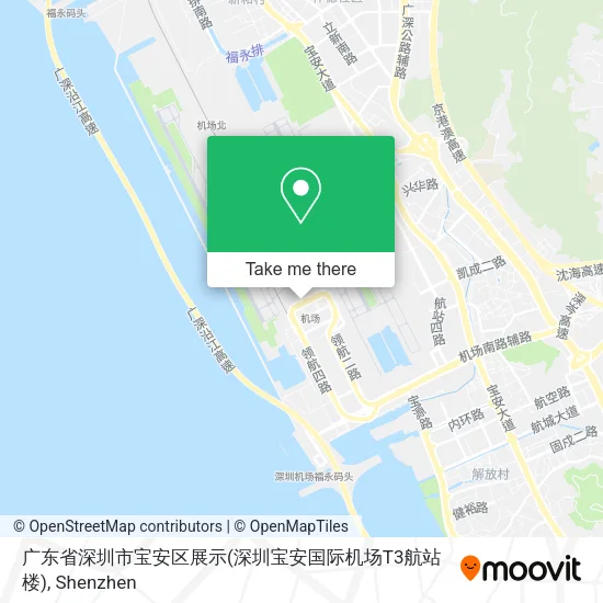 广东省深圳市宝安区展示(深圳宝安国际机场T3航站楼) map