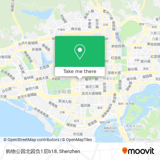 购物公园北园负1层b18 map