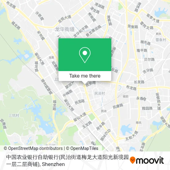 中国农业银行自助银行(民治街道梅龙大道阳光新境园一层二层商铺) map
