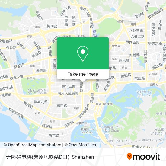 无障碍电梯(岗厦地铁站D口) map