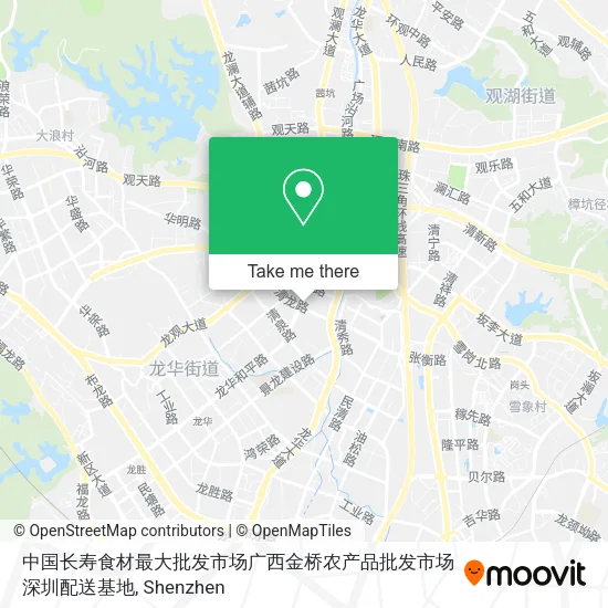 中国长寿食材最大批发市场广西金桥农产品批发市场深圳配送基地 map