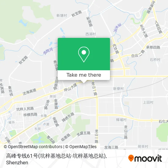 高峰专线61号(坑梓基地总站-坑梓基地总站) map