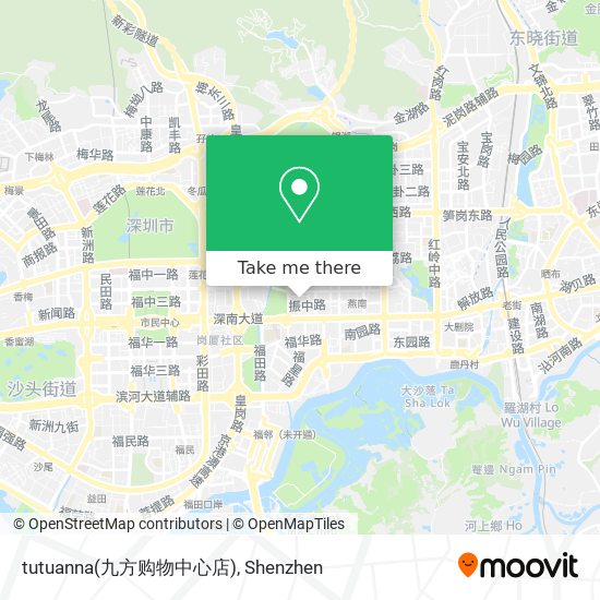 How to get to tutuanna(九方购物中心店) in 福田区by Bus or Metro?