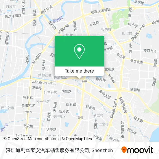 深圳通利华宝安汽车销售服务有限公司 map