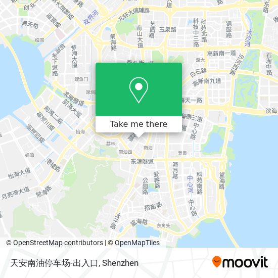 天安南油停车场-出入口 map