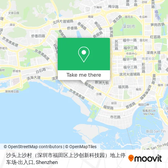 沙头上沙村（深圳市福田区上沙创新科技园）地上停车场-出入口 map