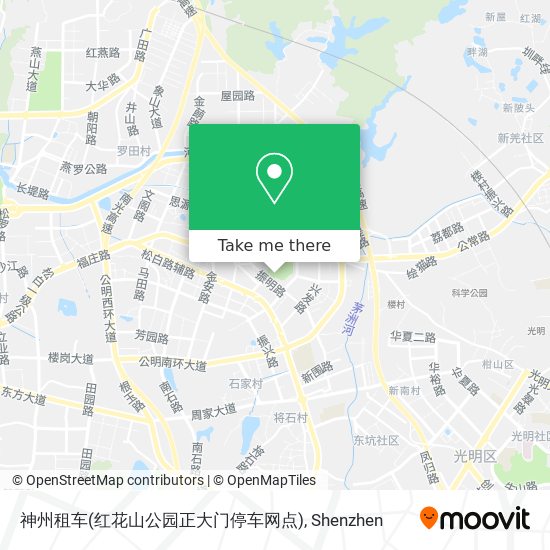 神州租车(红花山公园正大门停车网点) map