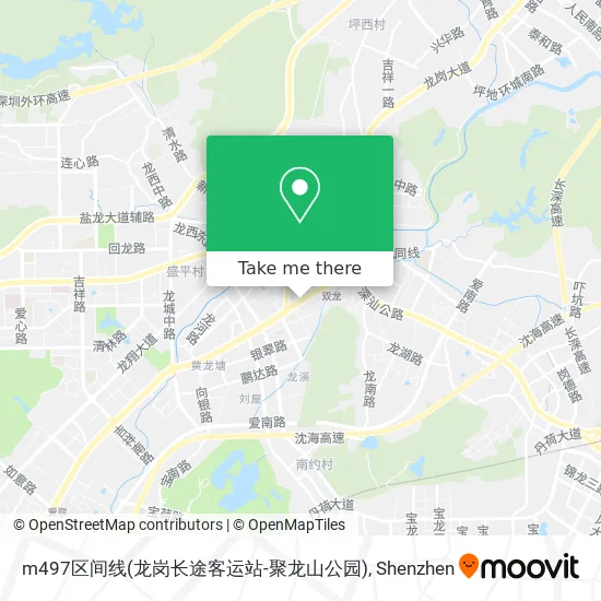 m497区间线(龙岗长途客运站-聚龙山公园) map