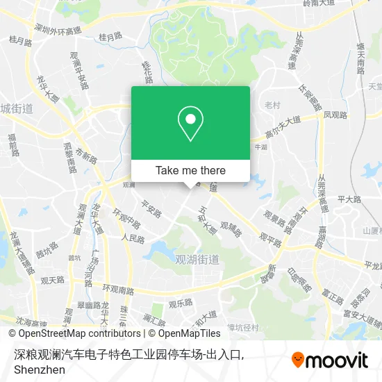 深粮观澜汽车电子特色工业园停车场-出入口 map