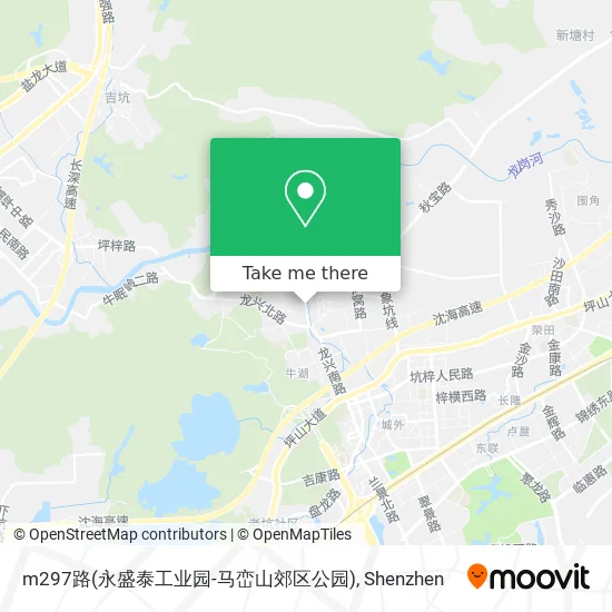 m297路(永盛泰工业园-马峦山郊区公园) map