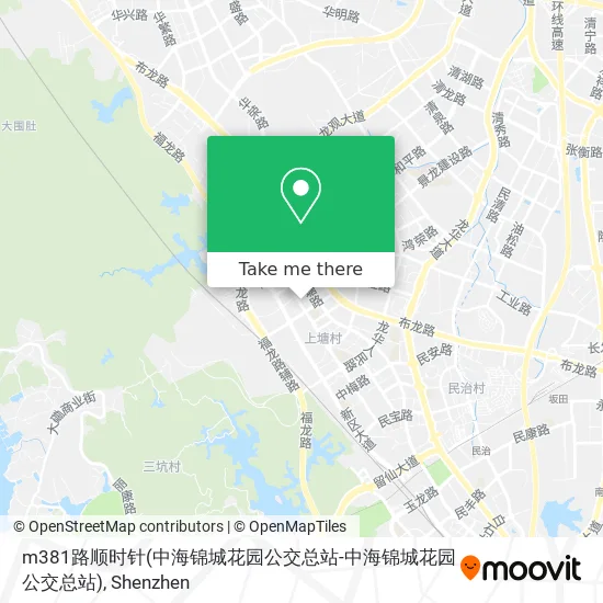 m381路顺时针(中海锦城花园公交总站-中海锦城花园公交总站) map