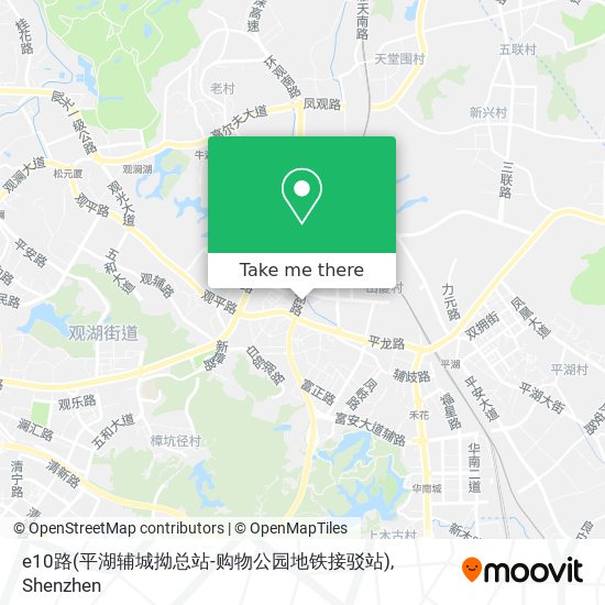 e10路(平湖辅城拗总站-购物公园地铁接驳站) map