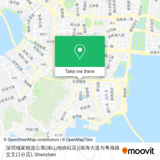 深圳城家精选公寓(南山地铁站店)(南海大道与粤海路交叉口分店) map