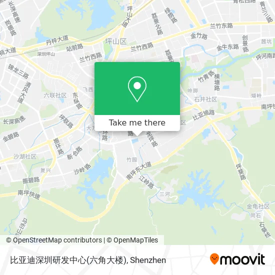 比亚迪深圳研发中心(六角大楼) map