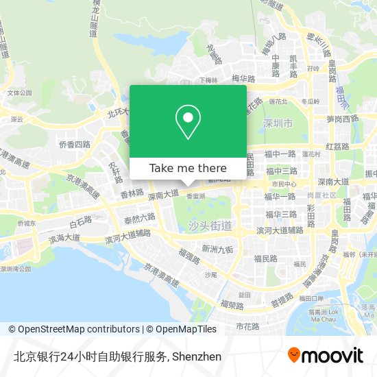 北京银行24小时自助银行服务 map