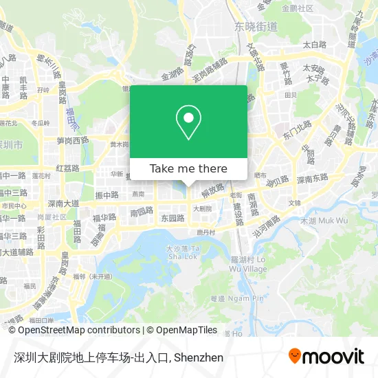 深圳大剧院地上停车场-出入口 map