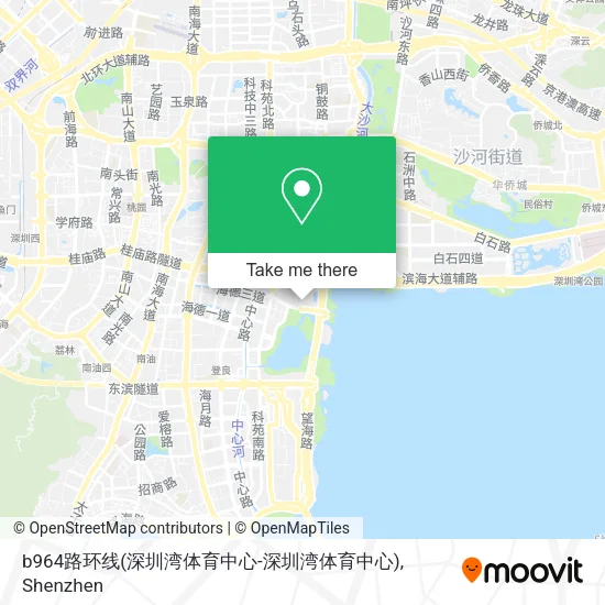 b964路环线(深圳湾体育中心-深圳湾体育中心) map