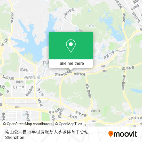南山公共自行车租赁服务大学城体育中心站 map