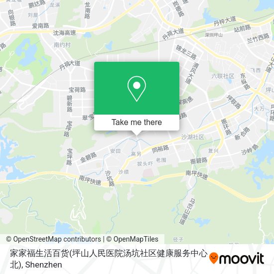 家家福生活百货(坪山人民医院汤坑社区健康服务中心北) map
