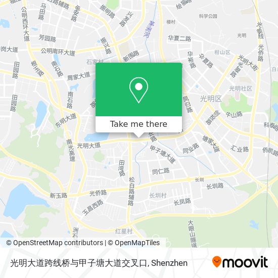光明大道跨线桥与甲子塘大道交叉口 map
