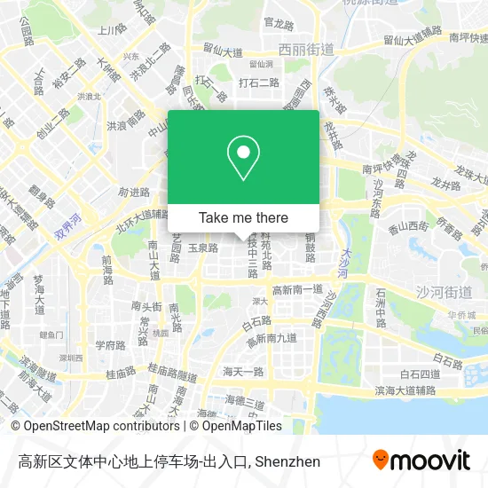 高新区文体中心地上停车场-出入口 map